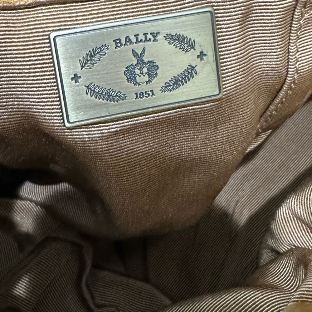 Bally Vintage Embroidered Suede Hobo Tote Bag – Brown with Floral Detailing - Picture 12 of 13